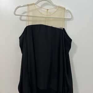 Silvia Tcherassi Cream and Black Asymmetrical Tank Top